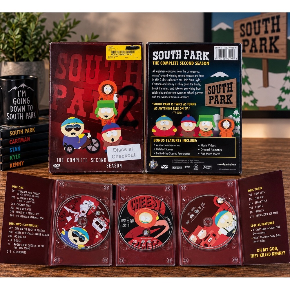 South Park The Complete Second Season 2 DVD 3-Disc Set Comedy Central 2002